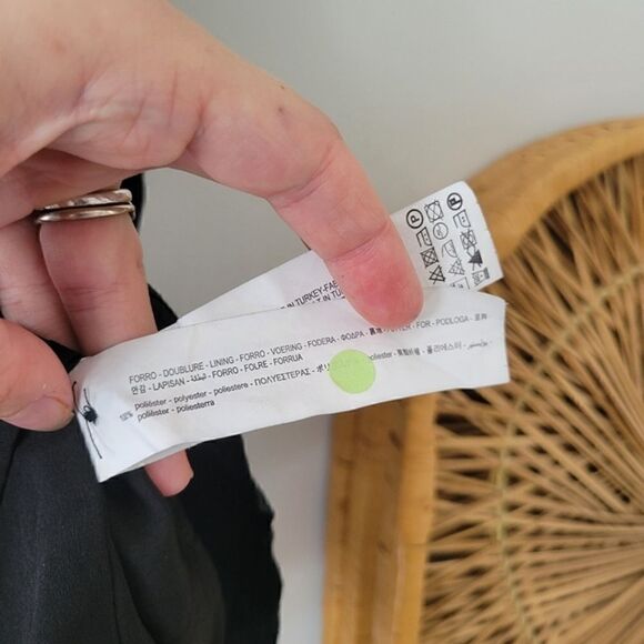 Zara Black Halter Mini Dress Satin M - Picture 4 of 11